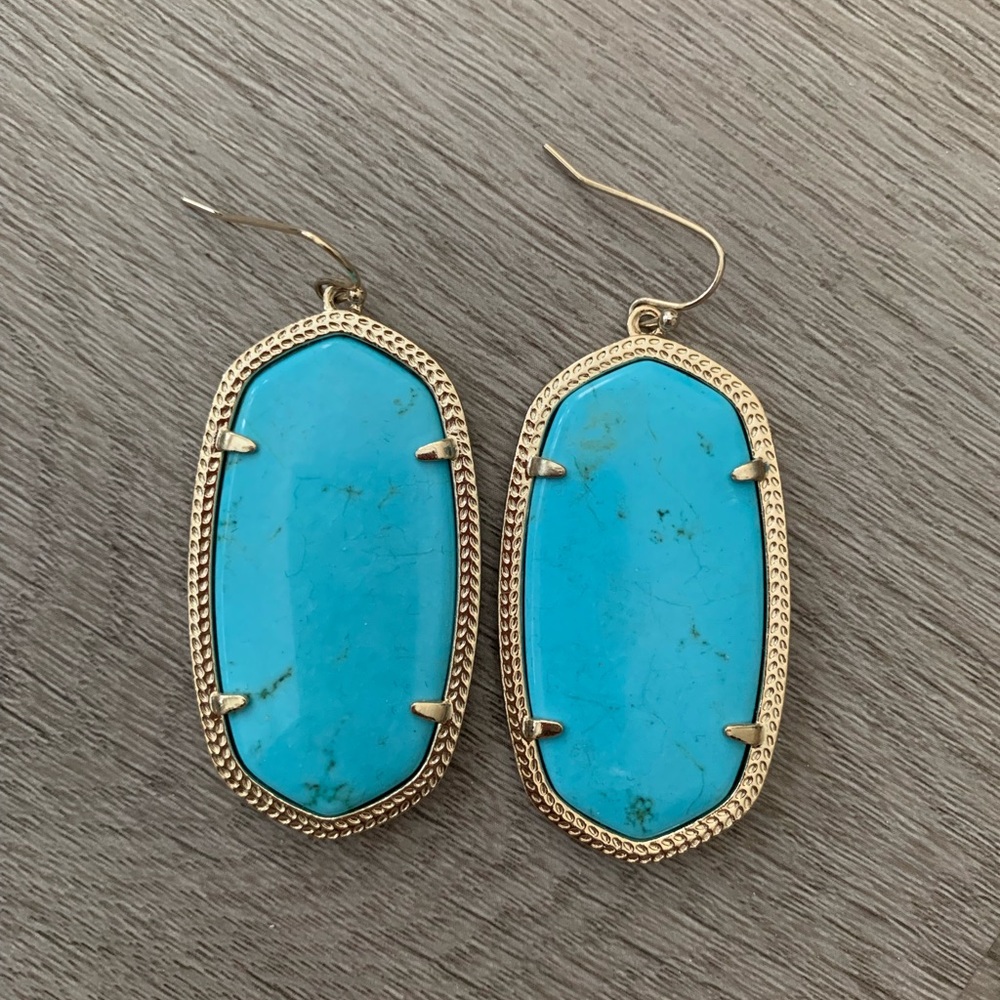 Kendra Scott Elle Gold Drop Earrings in Turquoise
